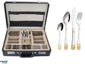 72 Piece 18/10 Stainless Steel Cutlery Cutlery with Suitcase Premium Set gold