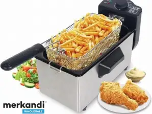 3 Liters Stainless Steel Cold Zone Deep Fryer 2000 Watt Deep Fryer Stainless Steel