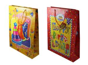 DECORATIVE GIFT BAGS MIX OF COLOURS AND PATTERNS 41 x 32 x 9 cm