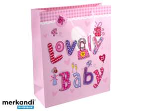 GIFT BAGS FOR GIFTS LARGE DECORATIVE PINK FOR CHILDREN