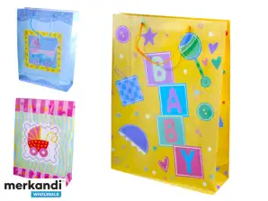 SACCHETTI REGALO PER REGALI GRANDE MIX DECORATIVO DI FANTASIE E COLORI 44 x 32 x 11cm