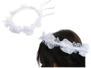 WREATH WREATHS HEADBANDS FOR GIRLS FIRST COMMUNION TIED WHITE LACE