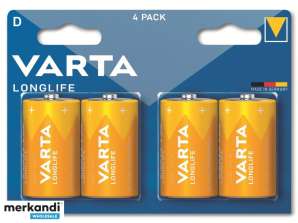 Varta Batterie Alkaline, Mono, D, LR20, 1.5V - Longlife, Блистер (опаковка от 4)