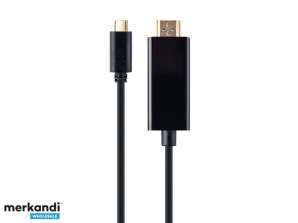 CableXpert USB-C hann til HDMI-mannlig adapter 4K 30Hz 2m juodas A-CM-HDMIM-01