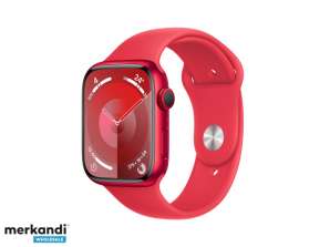 Apple Watch S9 -seos. 45 mm: n GPS-kenno. Tuote Red Sport Band M/L MRYG3QF/A