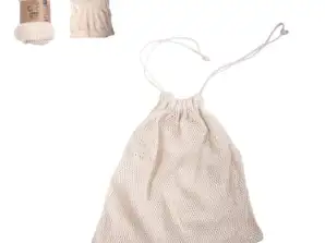 Netz-Einkaufstaschen aus 100 % Baumwolle, 2-teiliges Set, 35 x 40 cm