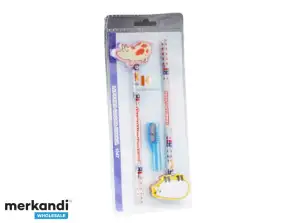 DECORATED PENCILS WITH ERASER OFFICE SCHOOL SET OF 2 PIECES SHARPENERS MIX COLORS