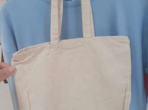 Set of 100% cotton beach bags, resistant and durable with natural finish