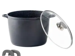 Deep Saucepan Induction Lid Ø28cm Soup Pot Cast Aluminum.