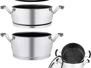 Couscous Pan - 6 Liters - Couscous Maker - Stainless Steel - Marble Coating
