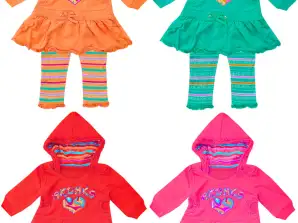 KINDEREN SET JURKEN BROEK LEGGING ORANJE ROZE ROOD TURKOOIS 68 - 86 CM