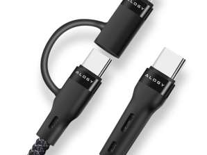 Alogy USB C към Lightning PowerDelivery 2-в-1 кабел за Apple iPhone PD 60