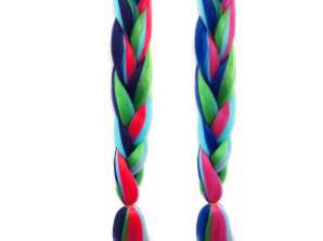 BRAID: Synthetic hair, colorful braids, dreadlocks, highlights, 60 CM, RAINBOW XJ4619