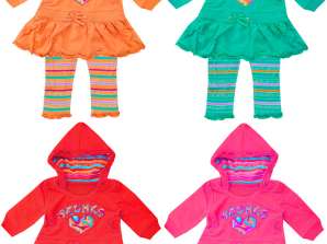 CHILDREN'S SET DRESSES TROUSERS LEGGINGS ORANGE PINK RED TURQUOISE 68 - 86 CM