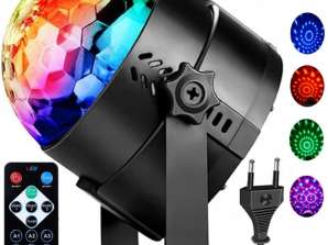 DISCOPROJECTOR DISCOBAL ROTERENDE LASER RGB LED SPOTLIGHT