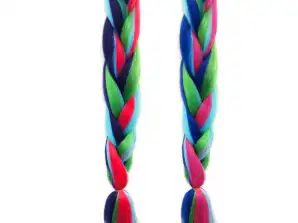 BRAID: Synthetic hair, colorful braids, dreadlocks, highlights, 60 CM, RAINBOW XJ4619
