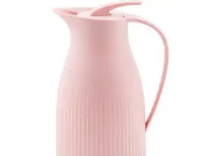 Термос со стеклянной вставкой розовый кувшин 1л для кофе для чая