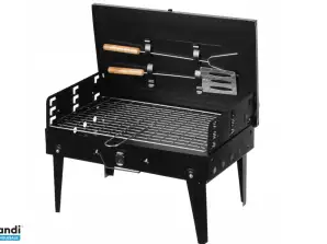 Barbecue pliable - Mini-grill portable - Accessoires inclus - 44 x 27 CM