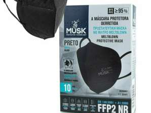 MASQUE FFP2 MUSC NOIR 10PCS