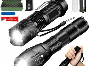 LED FLASHLIGHT POWERFUL MILITARY TACTICAL BATTERY WITH CASE SET