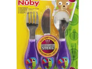 NUBY STAINLESS STEEL CUTLERY 3PCS