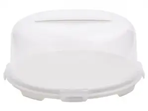 Cake container round TOPFANN light beige white rose 34x15 cm