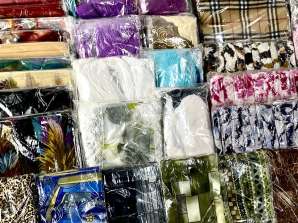 Women's Scarves Mix, Assorted Colors, designs, sizes, kilos, for resellers, A-stock