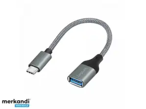 Адаптер LogiLink USB 3.2 Gen1 Type C C/M на USB A/F OTG Алюміній 0 15 м
