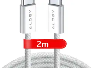 USB C tipa kabelis Spēcīgs ātrs PD 2M iPhone 15 Alogy neilona kabelis
