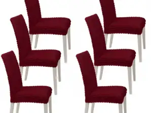 Set of 6 pcs Elastic Chair Covers with Backrest Without Ruffles 6 shades
