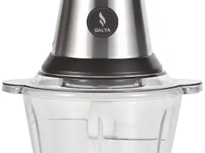 Galya Stainless Steel Chopper with Two-Speed Head and 3 Liter Glass Bowl