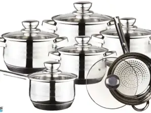 Galya 12-Piece High Quality Stainless Steel Cookware Set