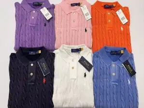 Ralph Lauren kabelio megzti polo marškinėliai, moterims, dydžiai: S, M, L, XL .