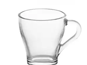 Glazen mok met handvat glas 270ml klassiek koffie thee glas