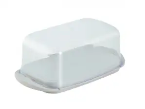 Plato de mantequilla batido de mantequilla recipiente de plástico para mantequilla 17x9x6,5 cm rosa blanca