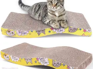 Kedi tırmalayıcı YATAY KARTON Büyük Dalga Oyuncak Yatağı + Kedi Nanesi
