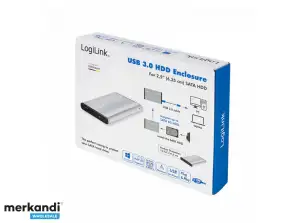 LogiLink Harde Schijf Behuizing 2 5 SATA USB 3.0 Alu zilver UA0106A