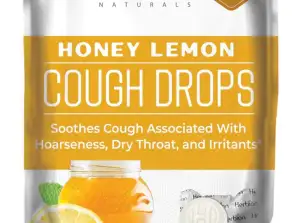 Herbion Naturals Hustenbonbons mit natürlichem Honig-Zitronen-Geschmack, Nahrungsergänzungsmittel, für Erwachsene und Kinder ab 6 Jahren, 25 Tropfen