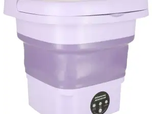 Automatisk reise vaskemaskin mini sammenleggbar bærbar 8L lilla