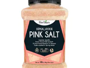 Herbion Naturals Himalajska ružičasta posuda za sol Fino zrno, bez GMO-a, vrhunska kvaliteta bez kemikalija, veganski, košer certificirani, fino zrno Potpuno prirodna sol, Tr