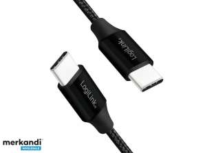 LogiLink USB C v USB C kabel 1m Črna CU0154