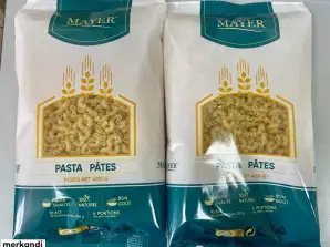 pasta of different types in 400g bags in full truckload