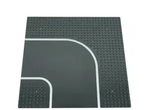Závodní deska circuit bend šedá 25,5 cm & Závodní deska dráhy rovná šedá 25,5 cm