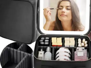 Sac à cosmétiques LED pour femmes Étui de voyage Miroir de maquillage MI902