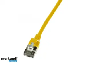 LogiLink SlimLine Patch Cable 0 5 m Cat6a Yellow CQ9027S