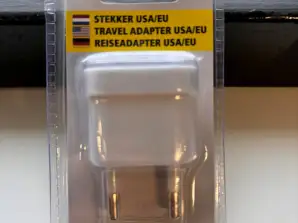 Rejseadapter EU/USA hvid 5 cm