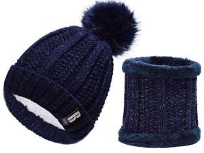 Комплект от 2 части зимна шапка и шал