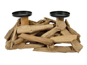 Candle holder driftwood natural 32 cm