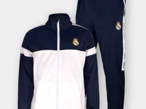 Real Madrid RM2CHP8 Polyester Tracksuit N° 8 – Crisp White and Navy Blue for Fans