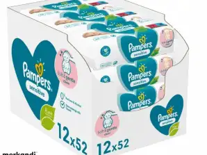 Pampers Sensitive Wipes 12x52 pcs. - Gentle Protection for Sensitive Skin